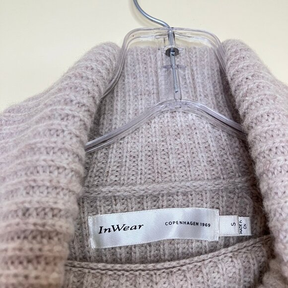 InWear Wool Turtleneck Pullover Knit Sweater Beige Heather Women's Small - Picture 4 of 6